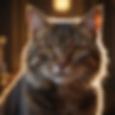 An illustration of a cat symbolizing intuition and mystery in tarot