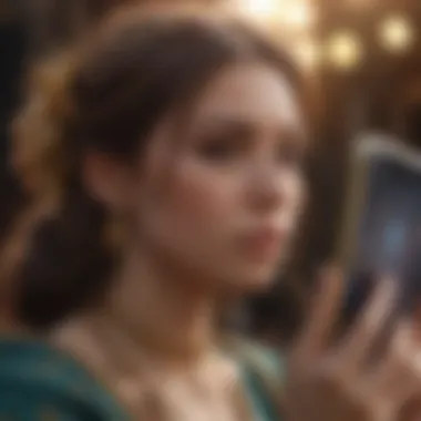 Engagement with Astrology Apps A young person engaging with an astrology app