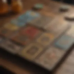 A vibrant collection of tarot card decks displayed on a wooden table