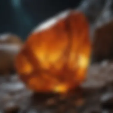 Amber: A Geological Marvel Through Time An artistic representation of amber's geological formation over millions of years.