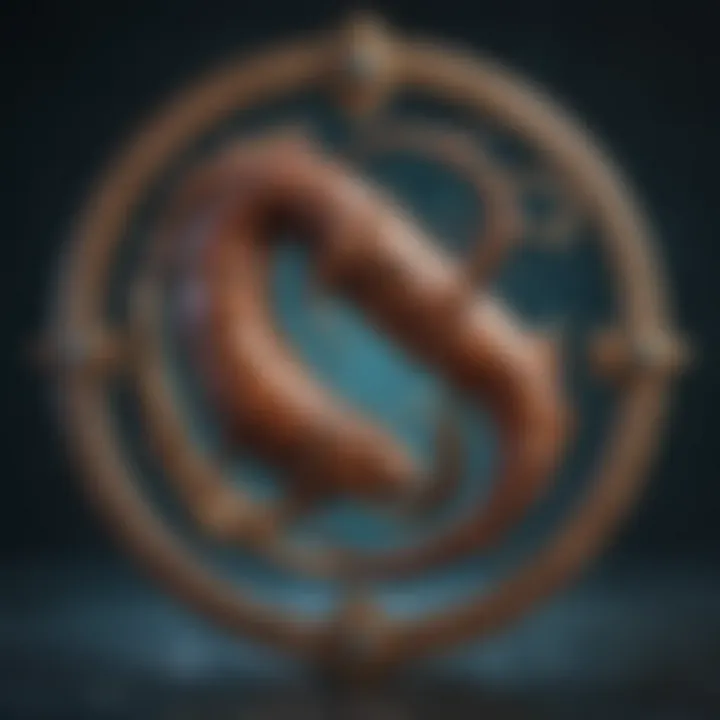 Aquarius symbol intertwined with Scorpio symbol