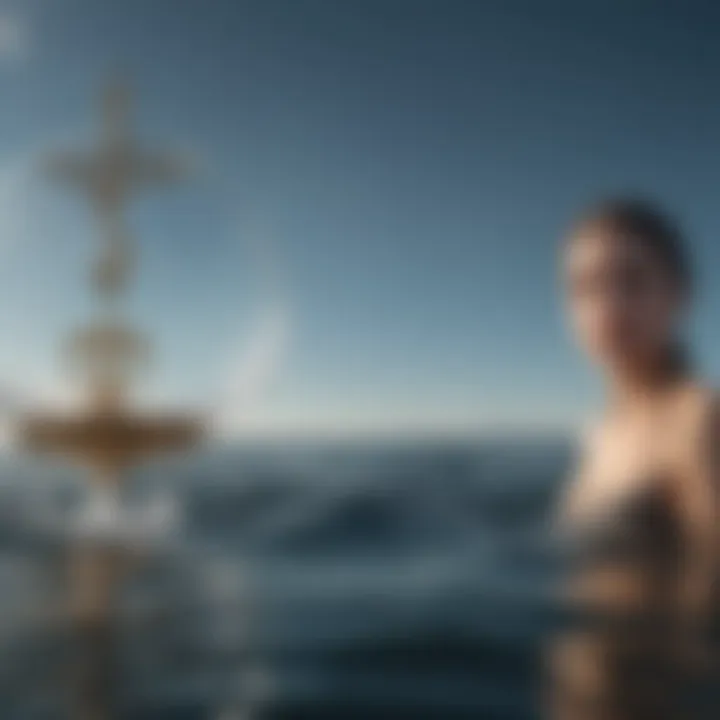 Artistic portrayal of Libra's air element and Cancer's water element