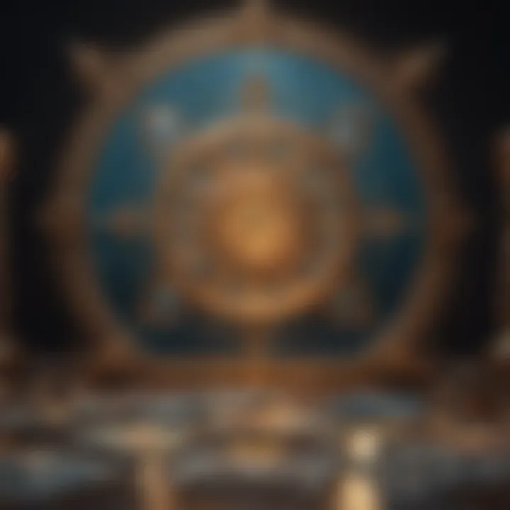 An abstract visualization representing the subconscious mind intertwined with tarot symbols.