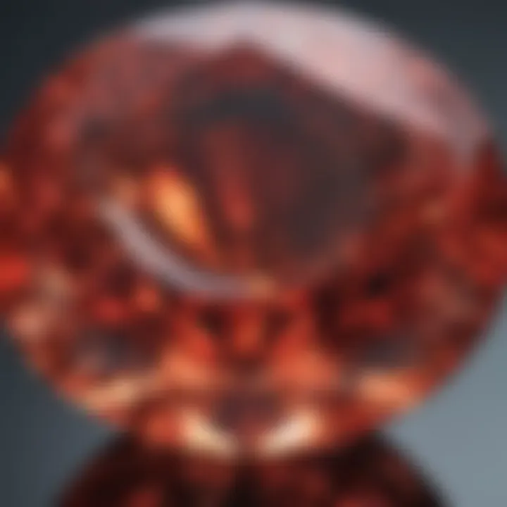 A detailed close-up of the gemstone, revealing its unique facets and brilliance.