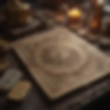 Historical Origins of Card Divination A historical depiction of ancient divination practices involving cards.