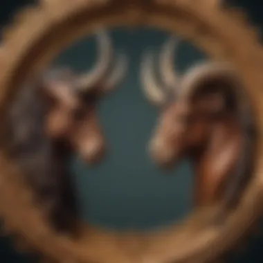 Capricorn and Leo Zodiac Symbols in Harmony A harmonious meeting of Capricorn and Leo symbols