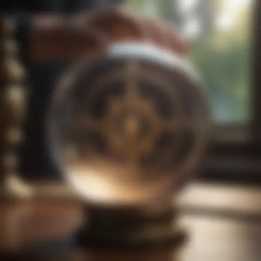 A crystal ball reflecting diverse spiritual symbols