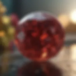 Close-up of a sparkling December birthstone showcasing its unique colors