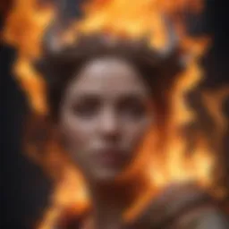 Vibrant flames representing the fire elemental zodiac signs