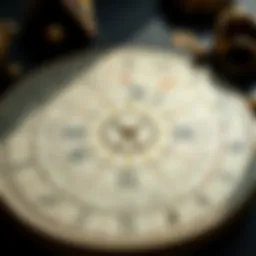 Detailed depiction of an astrology birth chart with celestial symbols