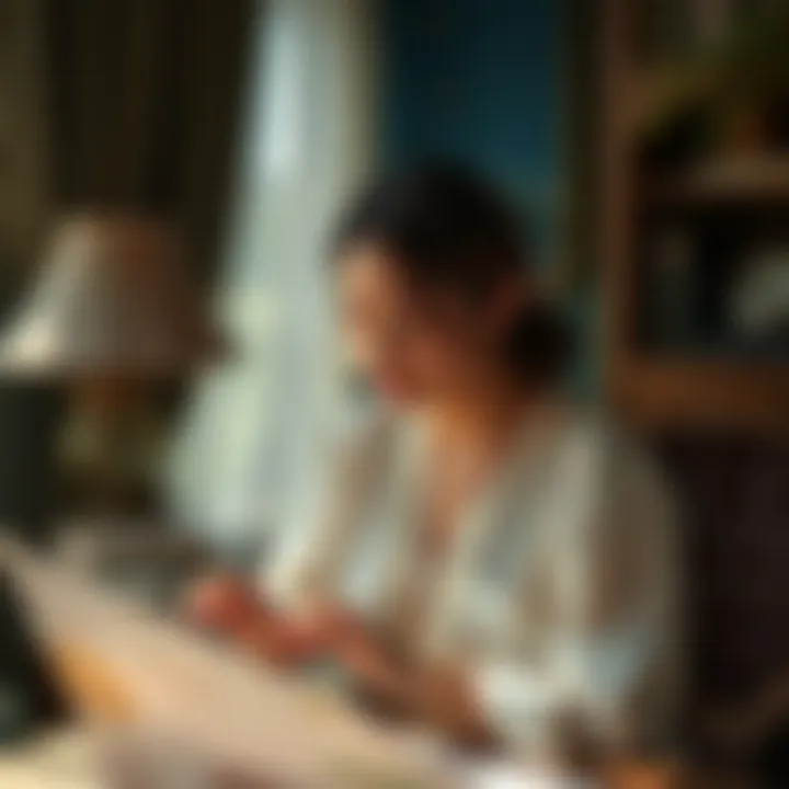 A serene setting featuring a person reflecting on their astrology chart