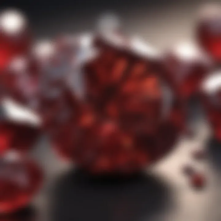 Rich red garnet gemstone glistening under soft light