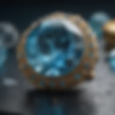 A visual representation of astrological symbols associated with blue topaz