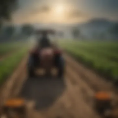 An artistic representation of agricultural practices aligned with the lunar calendar.