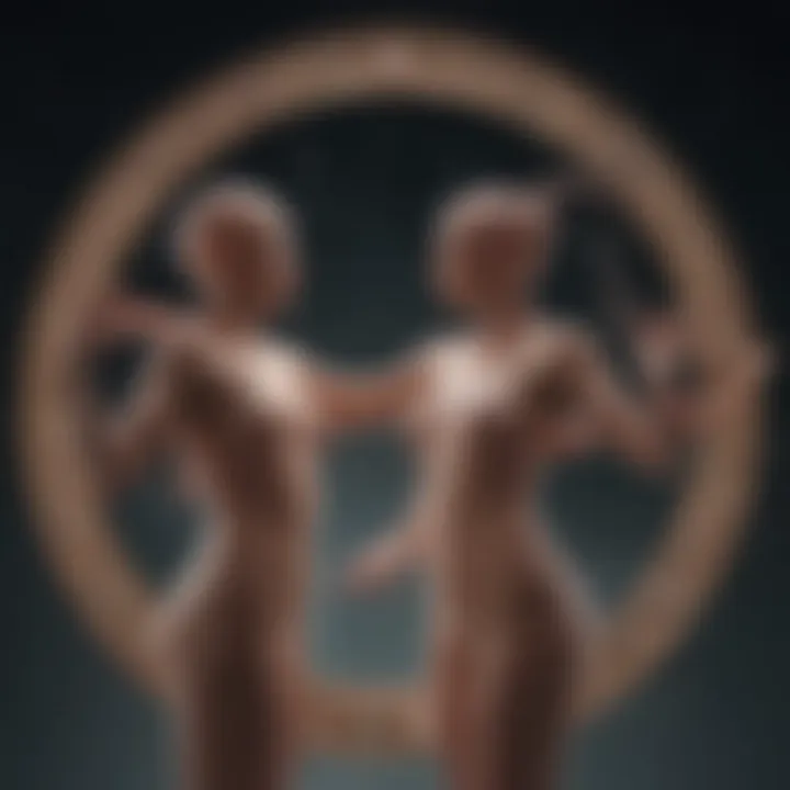 A visual representation of Cancer and Libra in a cosmic dance, highlighting their contrasting traits.