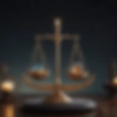 The Harmony of Libra A vibrant Libra symbol illuminated by air elements, signifying balance and harmony.