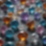A vibrant display of various crystals corresponding to zodiac signs