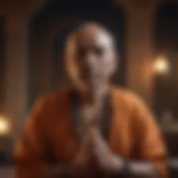 A renowned Pandit engaged in deep meditation, symbolizing spiritual wisdom.