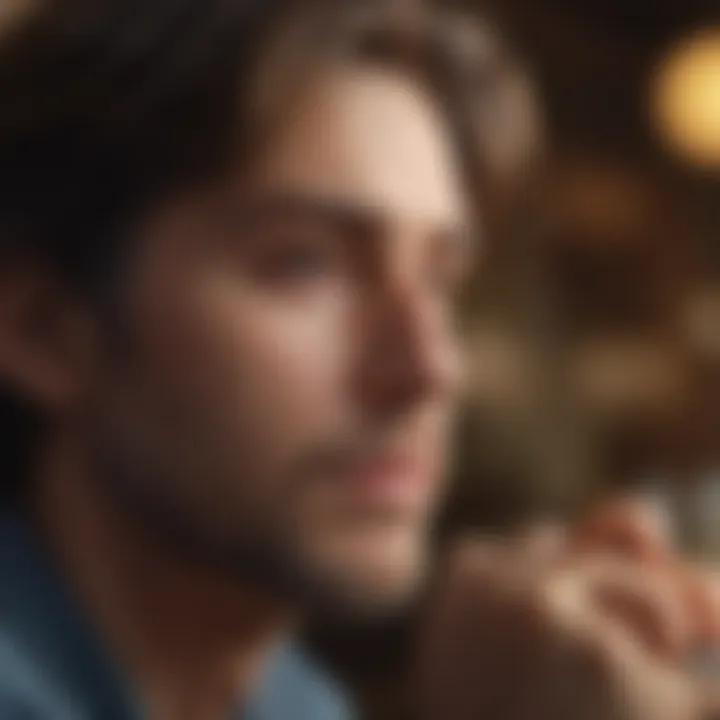 A person contemplating their horoscope