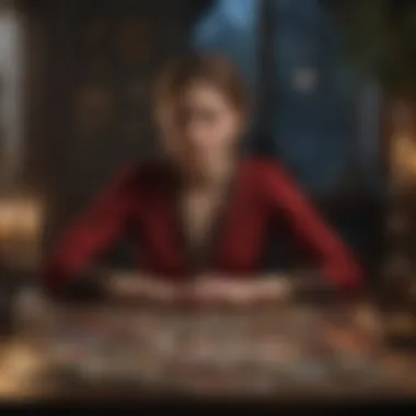 Serene Introspection with Dark Tarot Cards A serene setting for introspection with Dark Tarot cards in focus