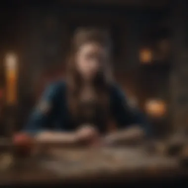 An artistic representation of a tarot reading session with Dark Tarot cards