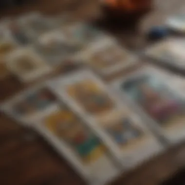 A close-up of tarot cards being drawn, emphasizing the significance of each card in the reading.