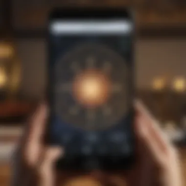 Engagement with Astrology App User interacting with astrology app