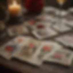 A beautifully designed tarot card spread focused on love interpretations