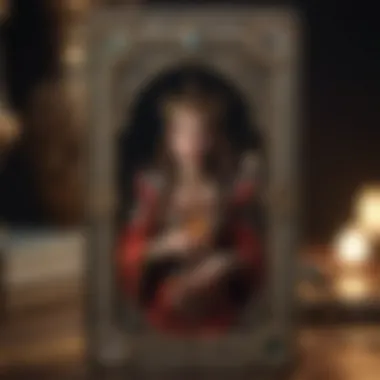 Symbolic Tarot Card Imagery A close-up of a tarot card with symbolic imagery
