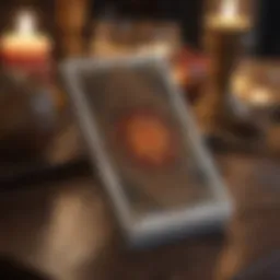 A digital tarot card spread illuminated in soft light