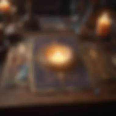 Mystical Tarot Card Spread Tarot cards spread on a mystical table
