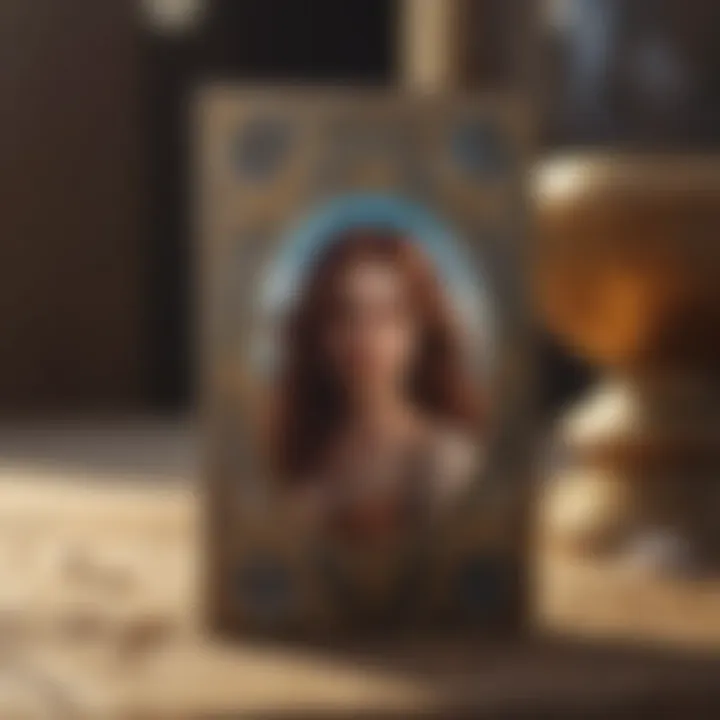 Artistic representation of tarot cards with Libra zodiac symbol