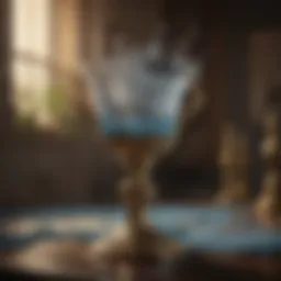 Symbolic representation of the Ace of Cups showcasing a chalice overflowing with water, embodying emotions and creativity.