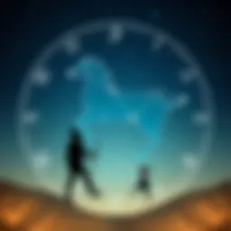 Illustration of the Aquarius constellation and astrological symbols