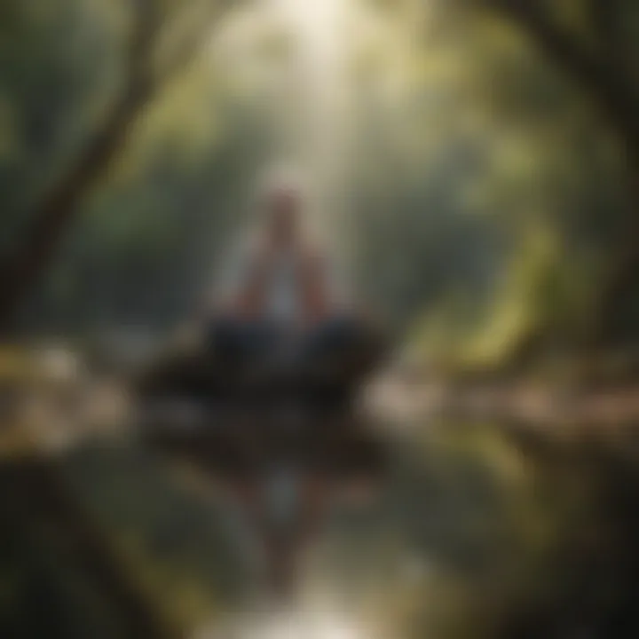 A calm scene depicting a person meditating, emphasizing the importance of mindfulness in seeking guidance.