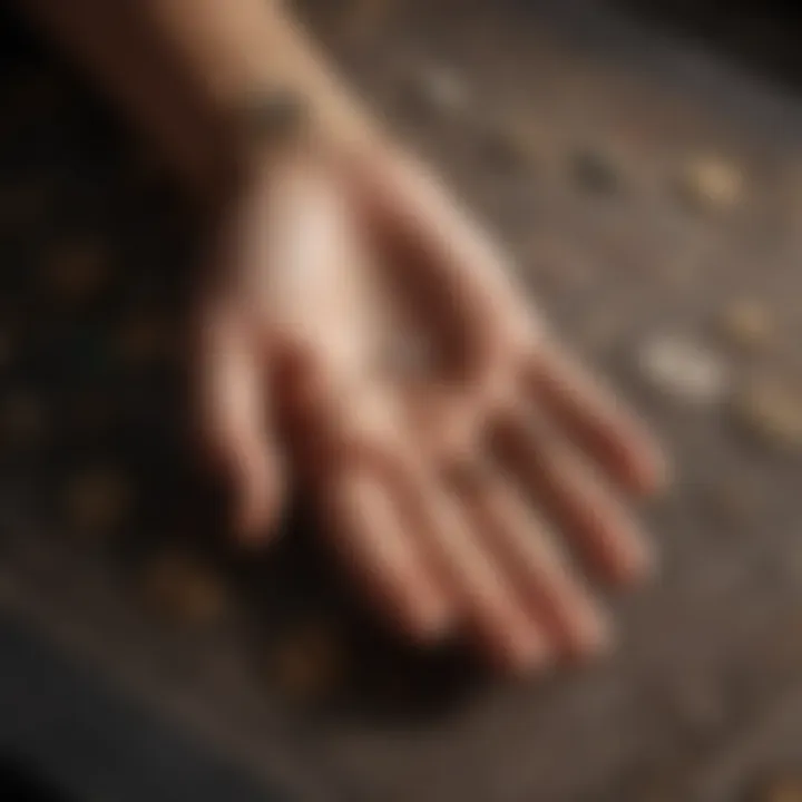 Close-up of a palm reading and astrological symbols