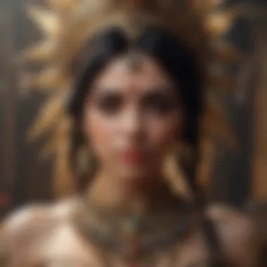 Kali: Embodiment of Transformation and Empowerment Kali depicted in a powerful stance, embodying transformation and empowerment.