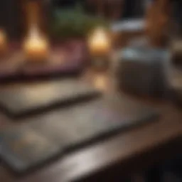 Mystical tarot cards spread on a table