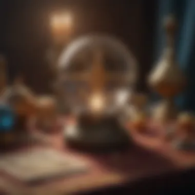 Mystical Tarot Setup A mystical scene with a crystal ball and tarot cards on a velvet cloth