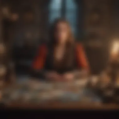 The Art of Tarot Reading A mystical setting with tarot cards laid out for reading