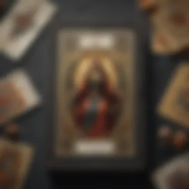 Illustration of Tarot Card Spread A beautifully illustrated tarot card spread showcasing various cards.