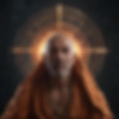 Meditation on Celestial and Numerical Insights An individual meditating with astrological and numerological elements around them