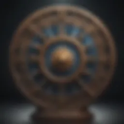 An artistic representation of the zodiac wheel, highlighting each sign's attributes and symbols.