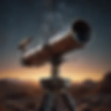 A vintage telescope pointing towards the stars