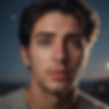 Self-Reflection Under the Cosmos A person contemplating under the night sky