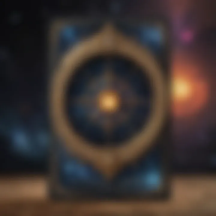 The Universe tarot card displayed against a starry background, symbolizing cosmic connection.