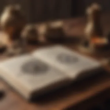 A collection of astrological books and ancient texts on a wooden table