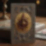 A vintage tarot card deck featuring intricate designs and symbols.