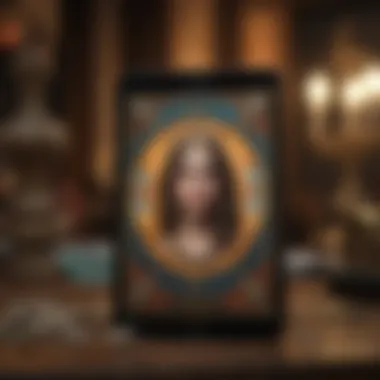 Tarot Reading Digital Platform A digital device displaying a tarot reading platform