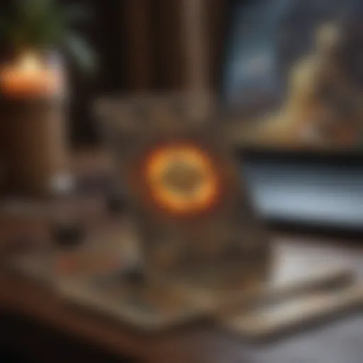 A virtual tarot reading session on a laptop screen